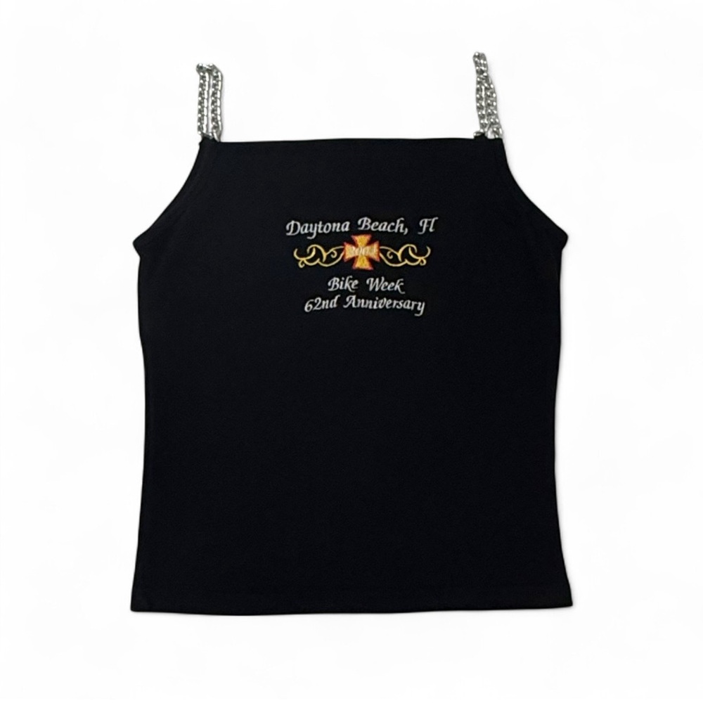 BIKE WEEK - Daytona Beach - Size Small - Embroidered Tank with Chain Straps